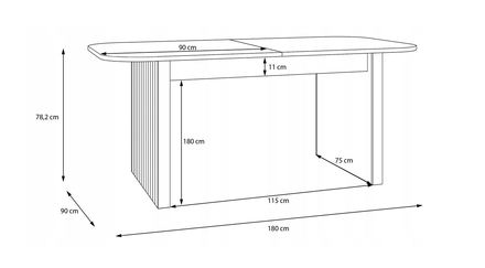 Moderní jídelní stůl s rozkladem Forte Formswift 180-230x90cm dub (karton*3) (3)