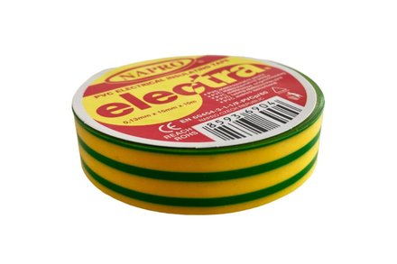 Páska elektroizolační EURO nářadí 138384 Páska elektroizolační PVC IZOVIAL, 10 m x 15 mm, žluto-zelená (1)