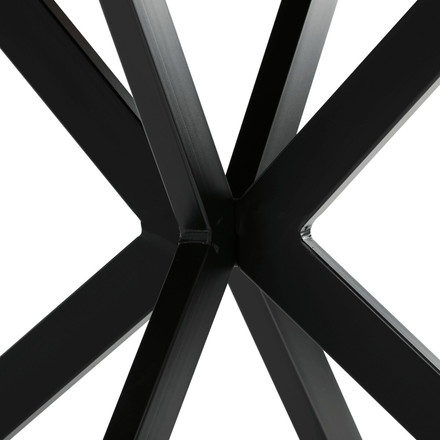 Moderní jídelní stůl Autronic Stůl jídelní kulatý, 120x75 cm, MDF staré dřevo, černé kovové nohy (HT-F4120 OLW) (6)
