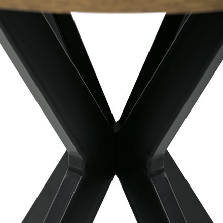 Moderní jídelní stůl Autronic Stůl jídelní kulatý, 80x75 cm, MDF staré dřevo, černé kovové nohy (HT-F4108 OLW) (5)