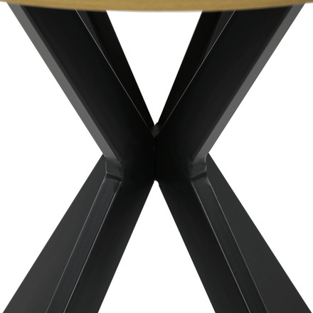 Moderní jídelní stůl Autronic Stůl jídelní kulatý, 80x75 cm, MDF divoký dub, černé kovové nohy (HT-F4108 OAK) (5)