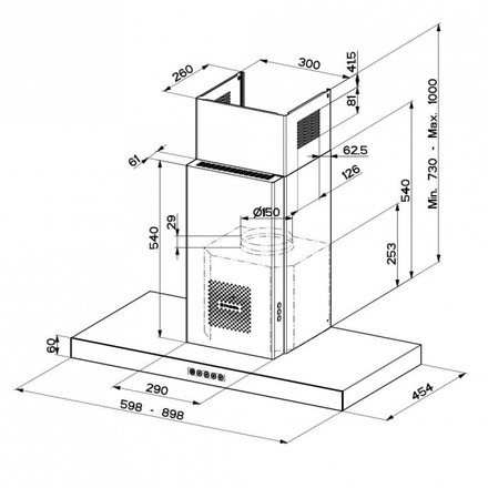 Komínový odsavač par Faber AIR HUB STILO GLASS COMFORT X/V A90 (325.0656.897) (2)