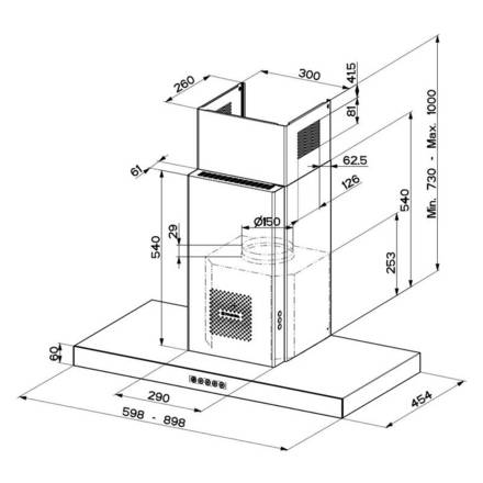 Komínový odsavač par s čističkou vzduchu Faber AIR HUB STILO COMFORT X A60 (2)