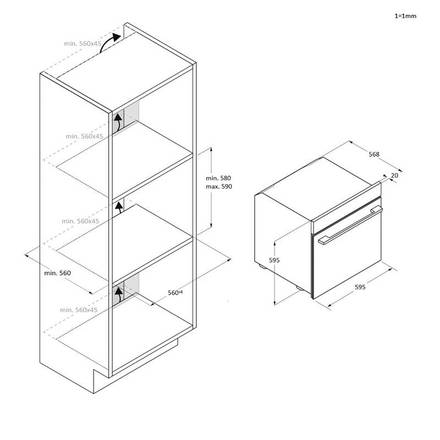 Samostatná vestavná trouba Candy C6 NP3T3HTB (3)