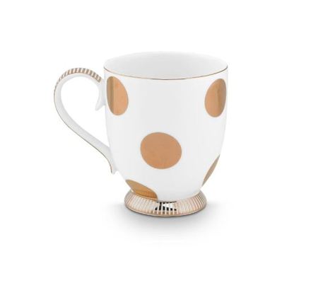 Sada hrnků Pip Studio 380ml Dot Delight bílá/zlatá 2ks (1)