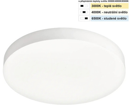 Stropní svítidlo Top Light SPIRIT 30B CCT, 24W, 2400lm, IP44, 3000K/4000K/6500K (1)