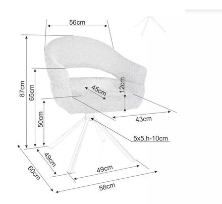 Moderní jídelní židle Signal Borgo Raven, barva šedá 07 (3)