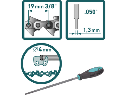 Řetěz pro řetězové pily Extol Industrial 8793220 řetěz pro řetězové pily, 3/8 1,3mm, role 1640 článků/30,5m (2)