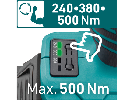 Aku rázový utahovák Extol Industrial  8791815 1/2" aku SHARE20V, 500Nm, BRUSHLESS, bez baterie a nabíječky (2)