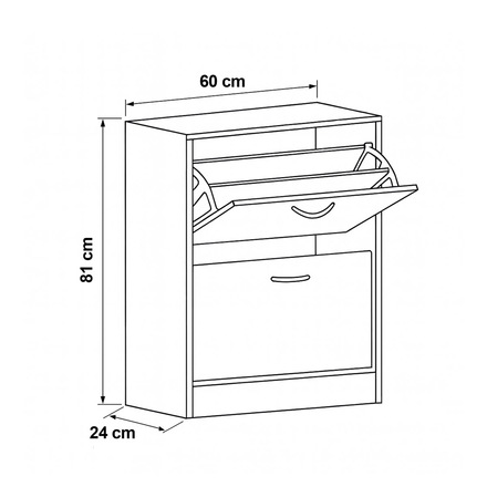 Botník Autronic Botník, mdf, hnědá, ABO-G1014 OAK (ABO-G1014 OAK) (3)