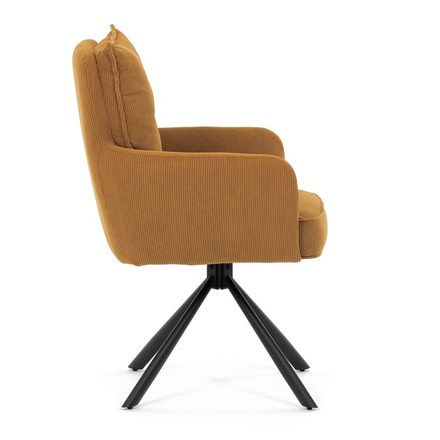 Moderní jídelní židle Autronic Jídelní židle, žlutá, manšestrová látka, HC-X1128 YEL2 (HC-X1128 YEL2) (10)