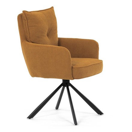 Moderní jídelní židle Autronic Jídelní židle, žlutá, manšestrová látka, HC-X1128 YEL2 (HC-X1128 YEL2) (11)