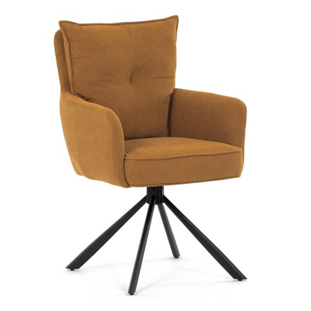 Moderní jídelní židle Autronic Jídelní židle, žlutá, manšestrová látka, HC-X1128 YEL2 (HC-X1128 YEL2) (12)