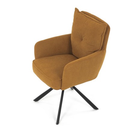 Moderní jídelní židle Autronic Jídelní židle, žlutá, manšestrová látka, HC-X1128 YEL2 (HC-X1128 YEL2) (15)