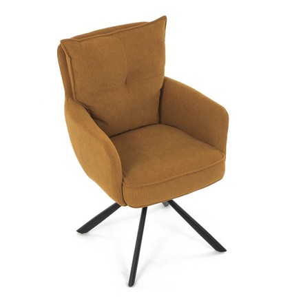 Moderní jídelní židle Autronic Jídelní židle, žlutá, manšestrová látka, HC-X1128 YEL2 (HC-X1128 YEL2) (24)