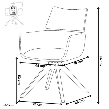 Moderní jídelní židle Autronic Jídelní židle, žlutá, manšestrová látka, HC-X1128 YEL2 (HC-X1128 YEL2) (25)