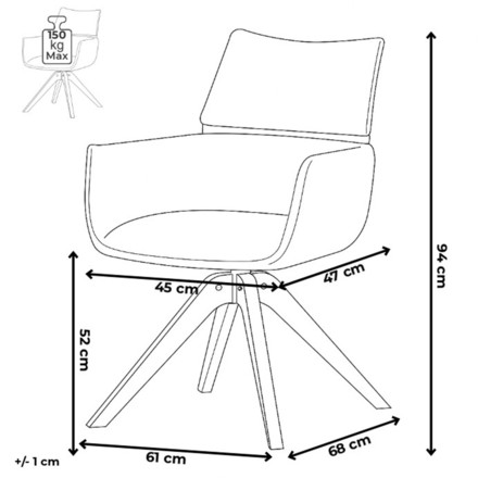 Moderní jídelní židle Autronic Jídelní židle, žlutá, manšestrová látka, HC-X1128 YEL2 (HC-X1128 YEL2) (25)