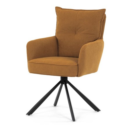 Moderní jídelní židle Autronic Jídelní židle, žlutá, manšestrová látka, HC-X1128 YEL2 (HC-X1128 YEL2) (2)