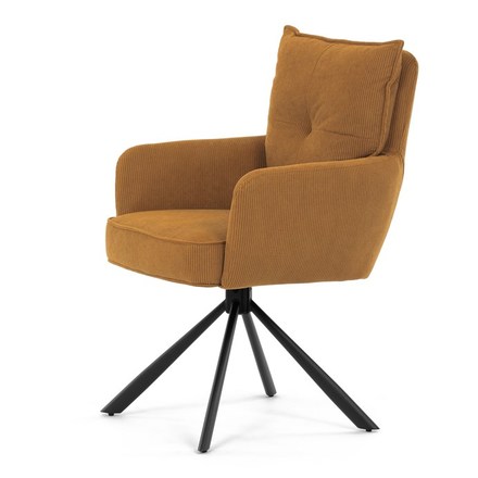 Moderní jídelní židle Autronic Jídelní židle, žlutá, manšestrová látka, HC-X1128 YEL2 (HC-X1128 YEL2) (3)