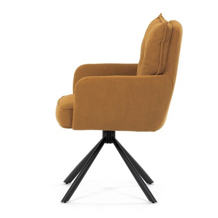 Moderní jídelní židle Autronic Jídelní židle, žlutá, manšestrová látka, HC-X1128 YEL2 (HC-X1128 YEL2) (4)