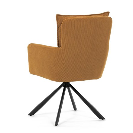 Moderní jídelní židle Autronic Jídelní židle, žlutá, manšestrová látka, HC-X1128 YEL2 (HC-X1128 YEL2) (6)