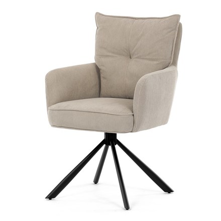 Moderní jídelní židle Autronic Jídelní židle, béžová, manšestrová látka, HC-X1128 LAN2 (HC-X1128 LAN2) (2)