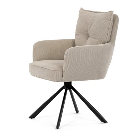 Moderní jídelní židle Autronic Jídelní židle, béžová, manšestrová látka, HC-X1128 LAN2 (HC-X1128 LAN2) (3)