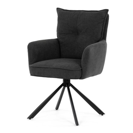 Moderní jídelní židle Autronic Jídelní židle, šedá, manšestrová látka, HC-X1128 GREY2 (HC-X1128 GREY2) (2)