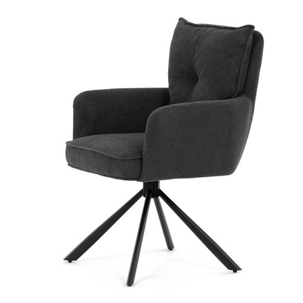 Moderní jídelní židle Autronic Jídelní židle, šedá, manšestrová látka, HC-X1128 GREY2 (HC-X1128 GREY2) (3)