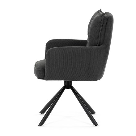 Moderní jídelní židle Autronic Jídelní židle, šedá, manšestrová látka, HC-X1128 GREY2 (HC-X1128 GREY2) (4)