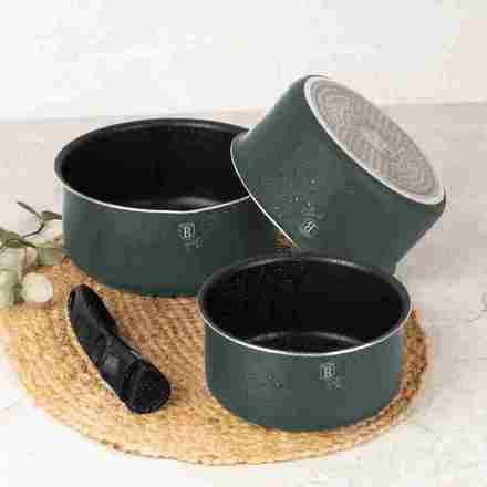 Sada nádobí s titanovým povrchem Berlingerhaus BH-8423 13 ks Matte Green Collection (1)