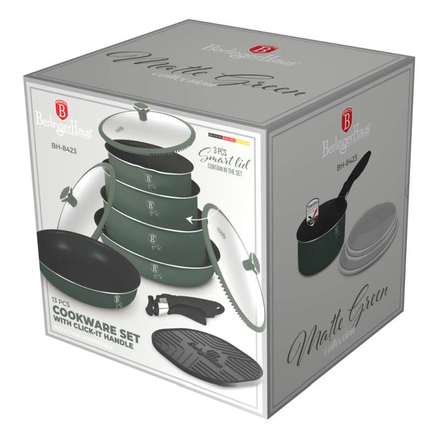 Sada nádobí s titanovým povrchem Berlingerhaus BH-8423 13 ks Matte Green Collection (7)
