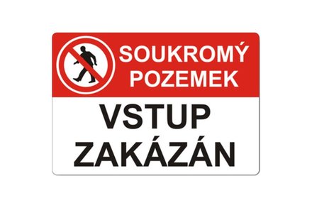 Tabulka bezpečnostní EURO nářadí 40704152 - samolepka A4 "Soukromý pozemek, vstup zakázán"