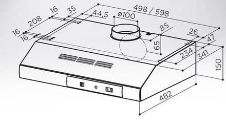 Klasický odsavač par Faber 741 BASE W A60 (2)