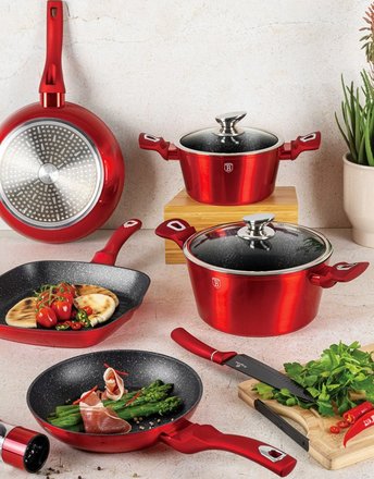 Sada nádobí s mramorovým povrchem Berlingerhaus BH-1226 15 ks Burgundy Metallic Line (13)