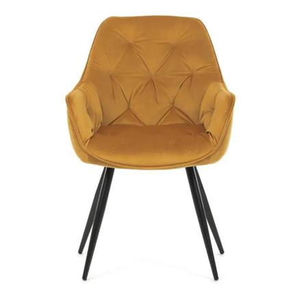 Moderní jídelní židle Autronic Jídelní židle, žlutá, sametová látka (DCH-421 YEL4)