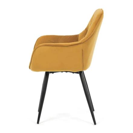 Moderní jídelní židle Autronic Jídelní židle, žlutá, sametová látka (DCH-421 YEL4) (2)