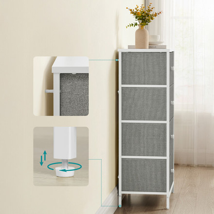 Komoda Autronic Komoda 45x30x92cm, mdf, šedá, AUK-E1031 GREY (4)