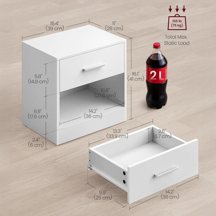 Odkládací stolek Autronic Odkládací stolek 39x28cm, mdf ANT-E1081 WT (5)