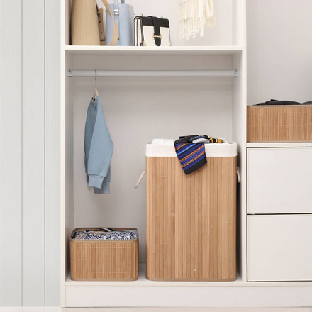 Koš na prádlo Autronic bambus, přírodní, APK-E1010 NAT (2)