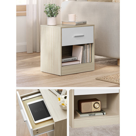 Odkládací stolek Autronic Odkládací stolek 39x28cm, mdf, bělený dub, ANT-E1081 BUK (2)