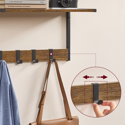 Set nástěnných poliček Autronic Set 2 nástěnných poliček, mdf, hnědá, ABP-E1083 OLW (4)