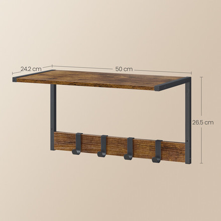 Set nástěnných poliček Autronic Set 2 nástěnných poliček, mdf, hnědá, ABP-E1083 OLW (6)