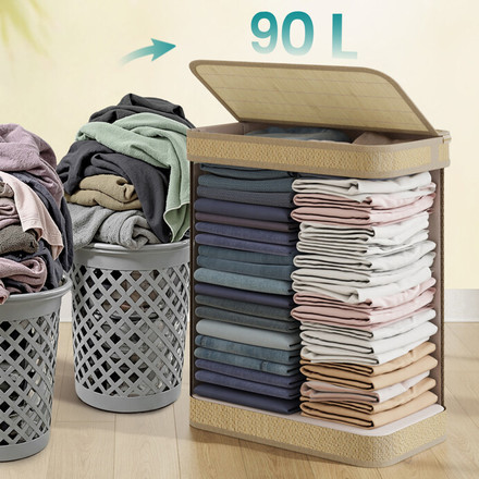 Koš na prádlo Autronic bambus, přírodní, APK-E1067 NAT (2)