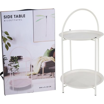 Odkládací stolek Ambiance KO-NB1510570 Odkládací stolek kovový 66 cm bílá (3)