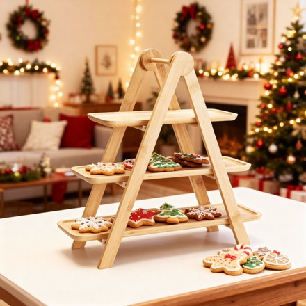 Etažér Excellent KO-784610520 servírovací 3 patra dřevěný (2)