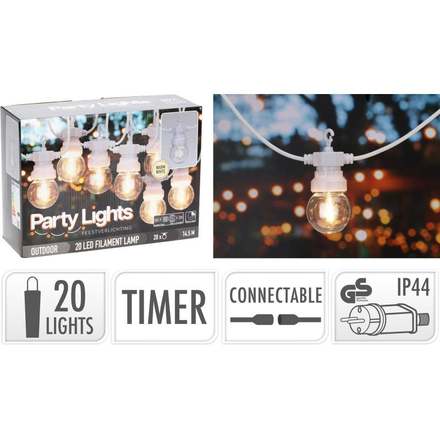 Světelný řetěz ProGarden KO-LE2200170 Světelný řetěz LED PARTY 20 žárovek bílý (8)