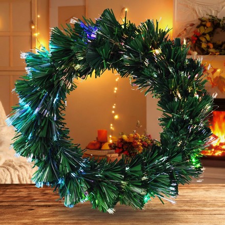 Vánoční věnec Homestyling KO-AFB000140 s LED osvětlením 50 cm barevný (1)