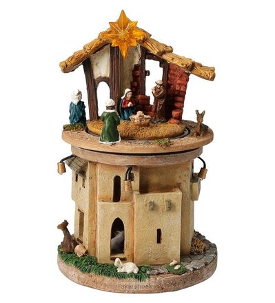 Vánoční dekorace Homestyling KO-ABL100030hvez Betlém 23 cm LED