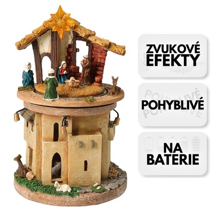 Vánoční dekorace Homestyling KO-ABL100030hvez Betlém 23 cm LED (3)